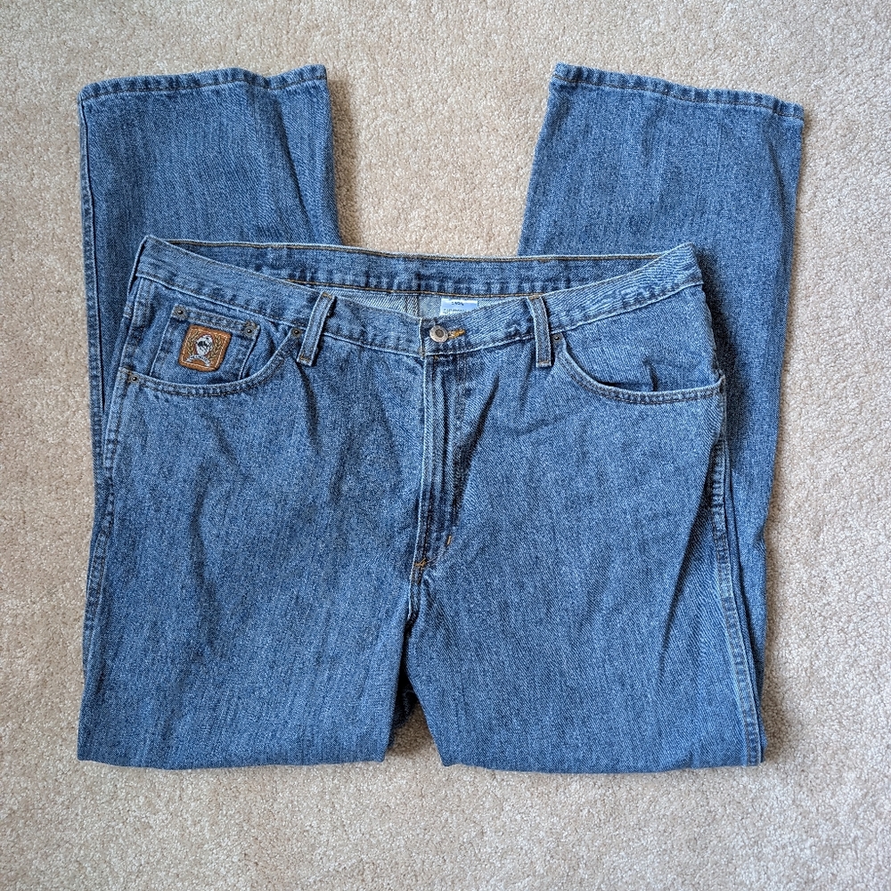 Cinch Bronze Label Ridgid Medium Blue Stone Wash Denim Jeans